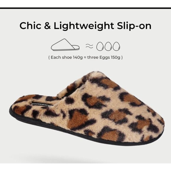 Snug Leaves Women's Fuzzy Scuff Slippers Soft Comfy Memory Foam Non-slip 9-10 - Picture 15 of 16
